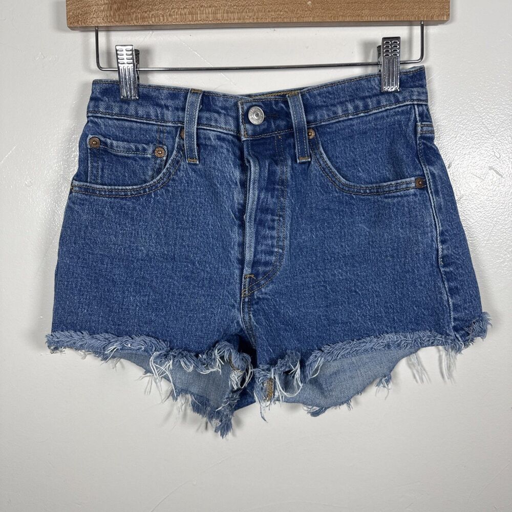Levi's 501 Cutoff Jean Shorts Distressed Button Fly Size 24 Waist Size 0?